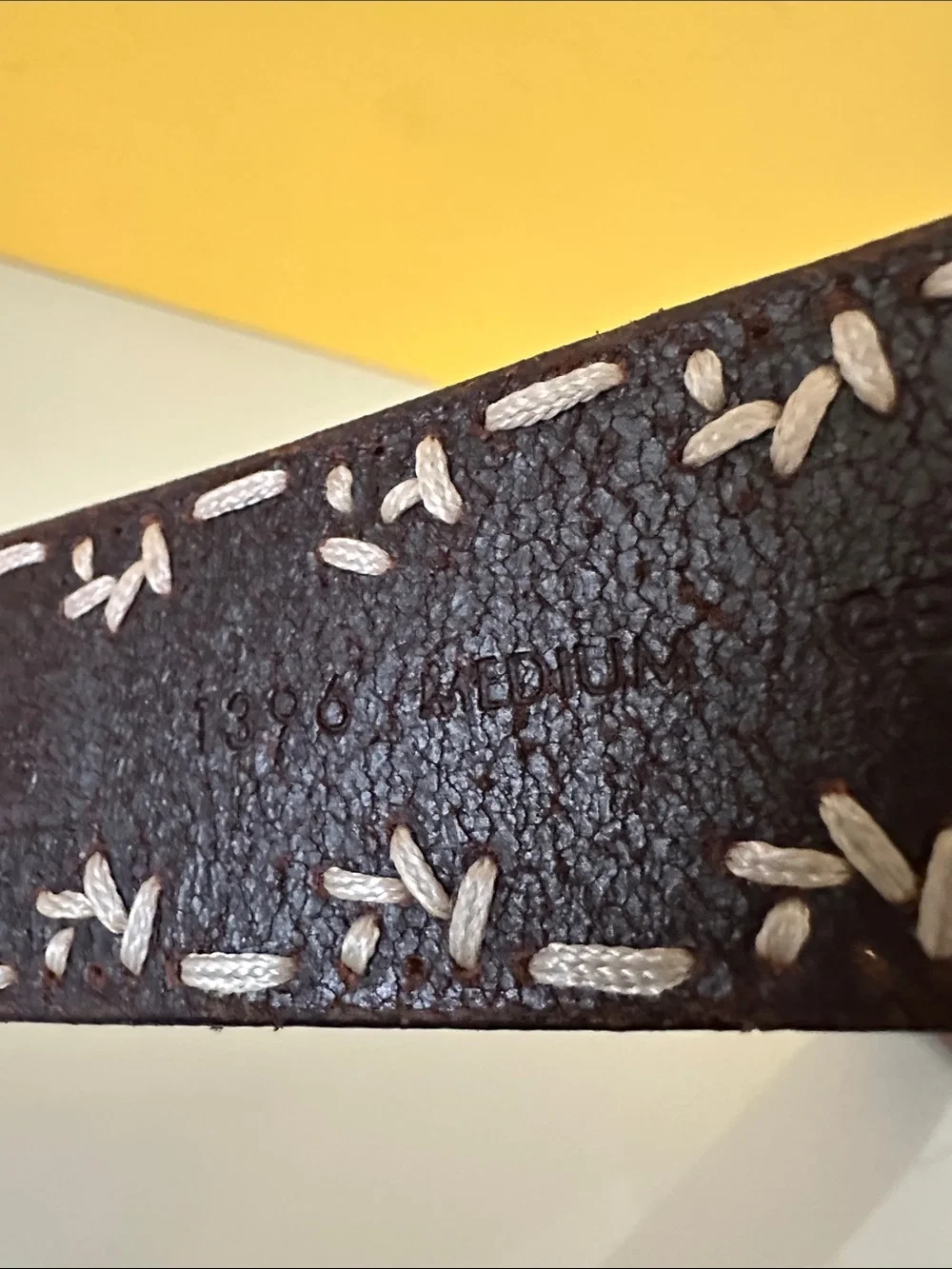 Buckle Brand Vintage Brown Leather Floral-Embroidered Belt